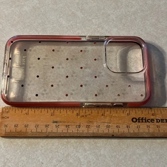 Kate Spade Hardshell iPhone Case in Ombré Pink Dot and Clear, for iPhone 13 Pro - Picture 15 of 15